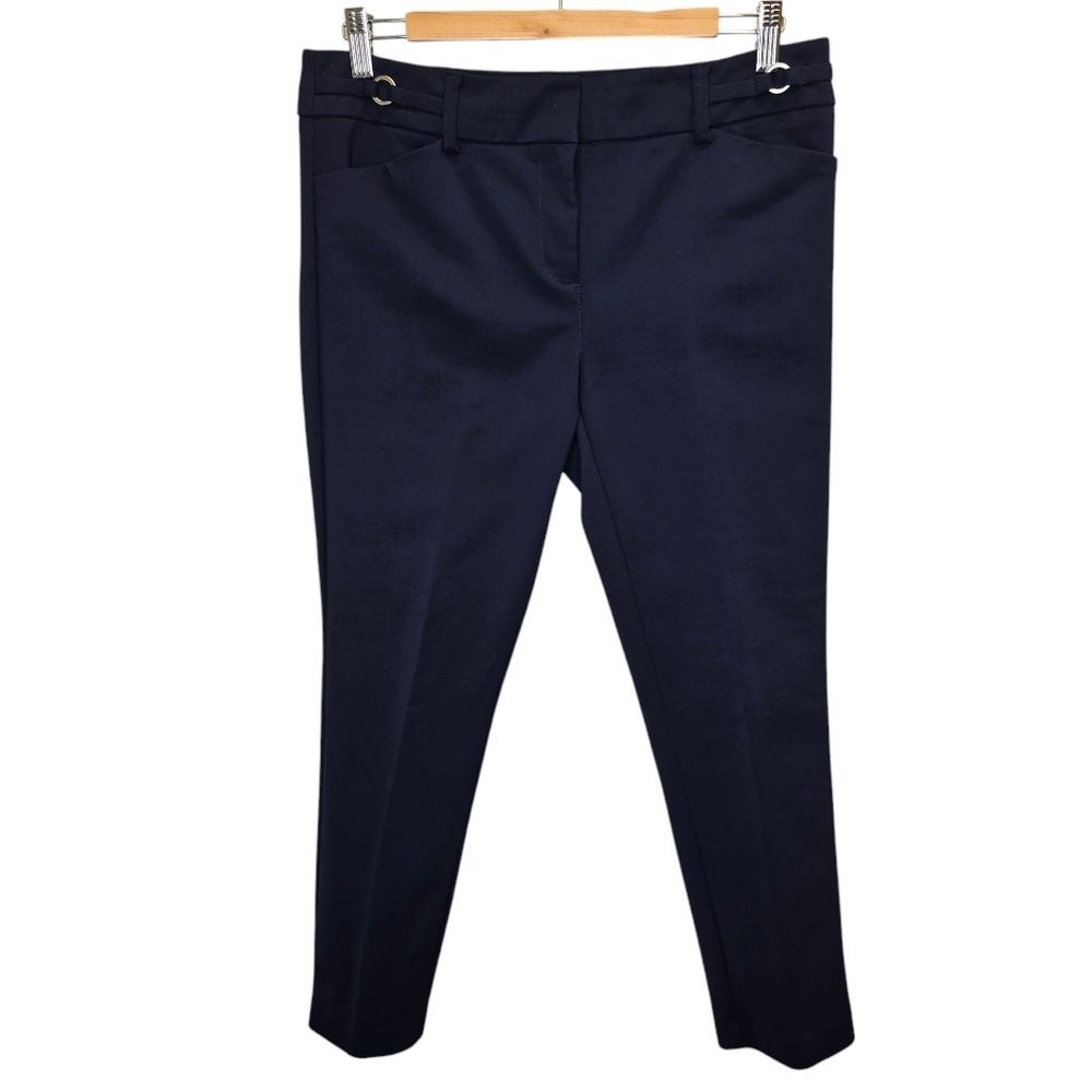 New York & Co 7th Avenue Design Studio Women's 8 Modern Straight Leg Navy Pants
